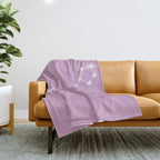 Pisces Zodiac Star Constellation Line Art Pastel Lilac Throw Blanket Gallery Image 1