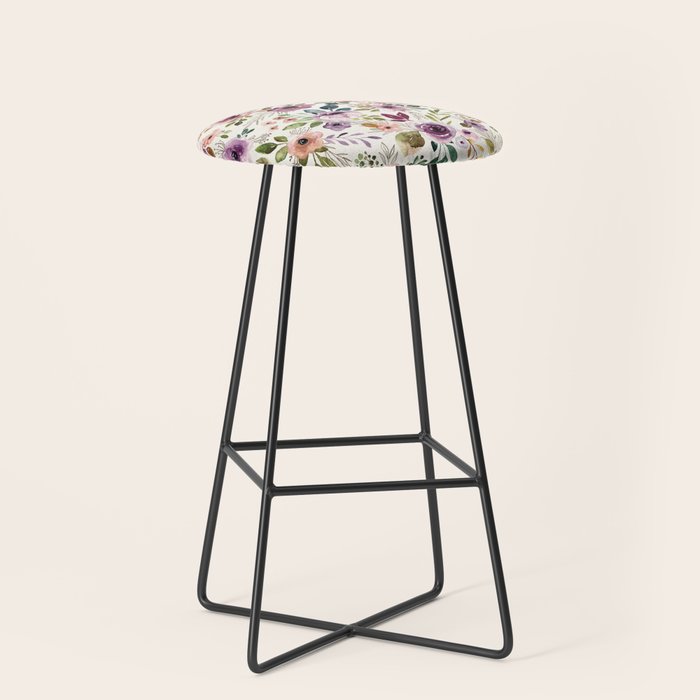 Autumn Amethyst Floral Stool Gallery Image 1