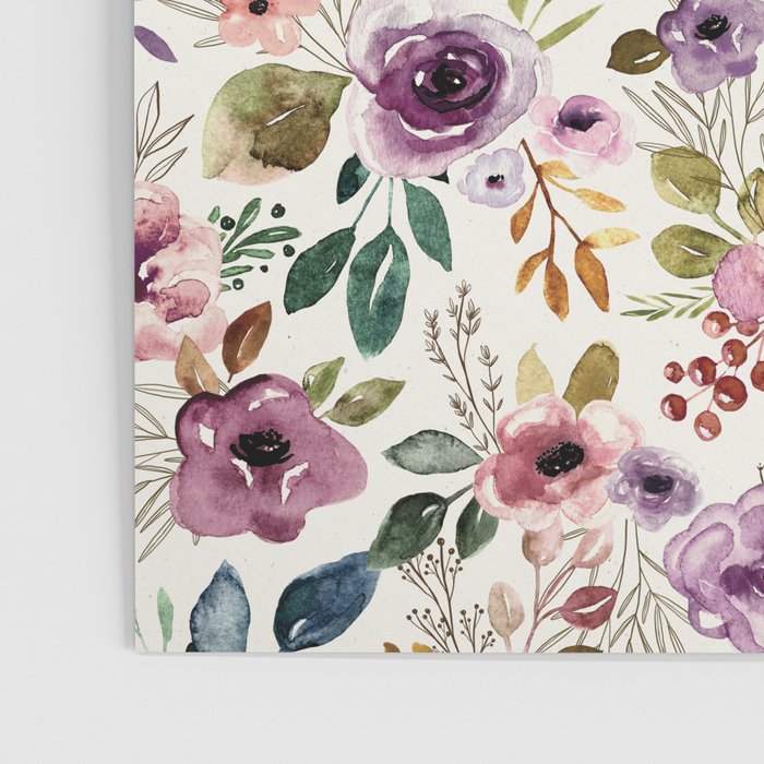 Autumn Amethyst Floral Poster Gallery Image 3