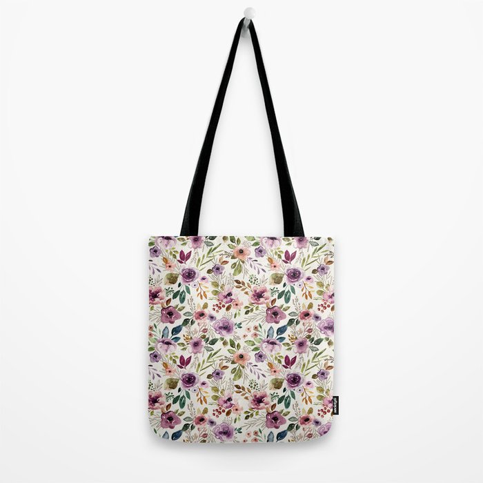 Autumn Amethyst Floral Tote Bag Gallery Image 2