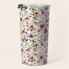 Autumn Amethyst Floral Travel Mug Gallery Image 3