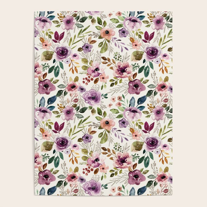 Autumn Amethyst Floral Poster Gallery Image 4