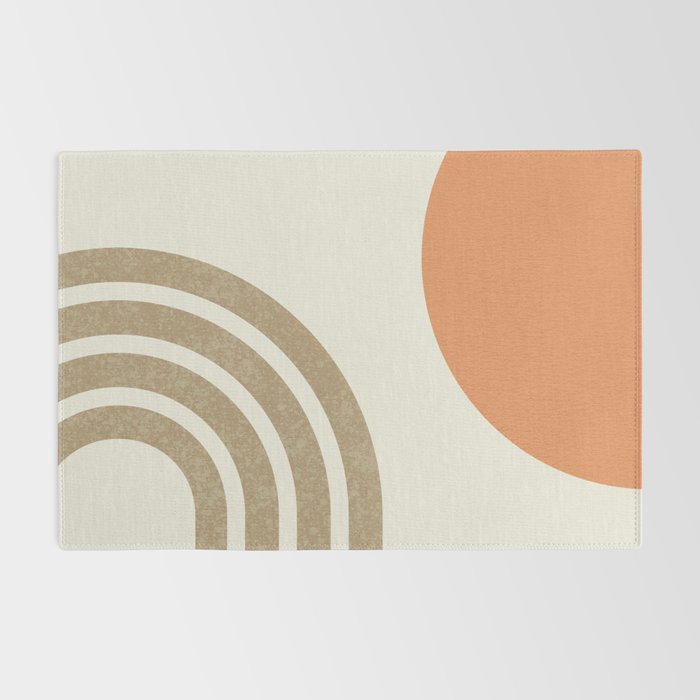 Mid-Century Modern - Orange Sun and Rainbow Rug Gallery Image 2
