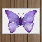 Purple Butterfly Outdoor Rug Gallery Image 1