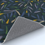 Midnight Floral Pattern 2 - Blue and Yellow Rug Gallery Image 4