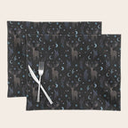 Deer in Winter Night Forest Placemat Gallery Image 1