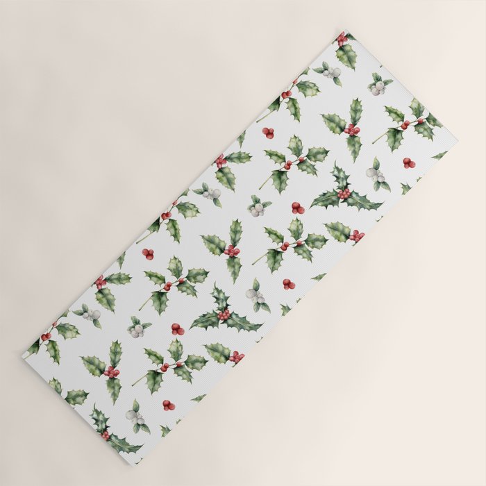 Christmas Holly Yoga Mat Gallery Image 1