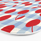 Red Cherries & Baby Blue Gingham Bath Mat Gallery Image 3
