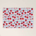 Red Cherries & Baby Blue Gingham Welcome Mat Gallery Image 1