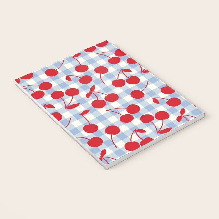 Red Cherries & Baby Blue Gingham Notebook Gallery Image 3