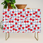 Red Cherries & Baby Blue Gingham Credenza Gallery Image 1
