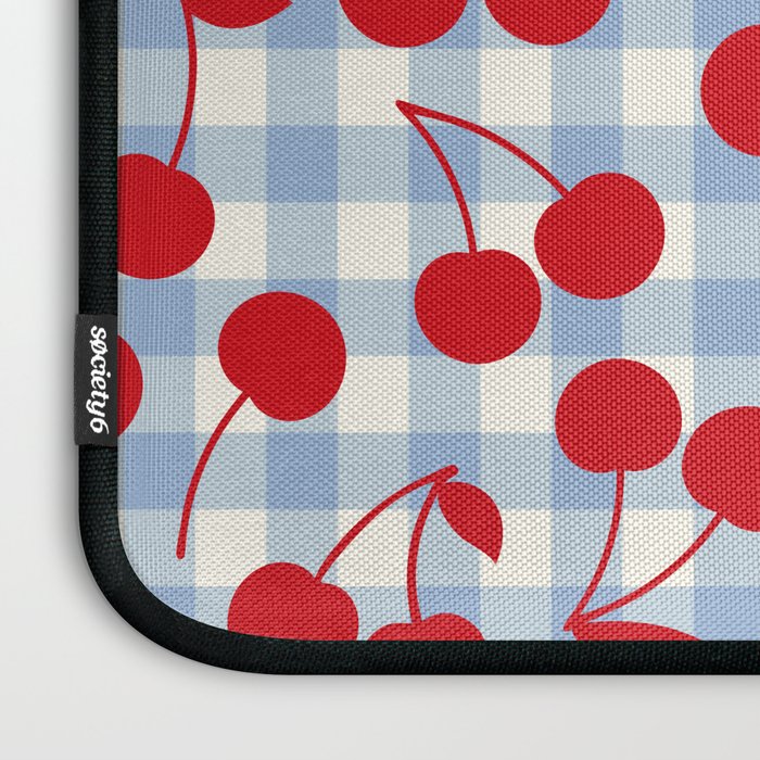 Red Cherries & Baby Blue Gingham Laptop Sleeve Gallery Image 3