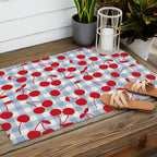 Red Cherries & Baby Blue Gingham Outdoor Rug Gallery Image 2