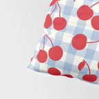Red Cherries & Baby Blue Gingham Pillow Sham Gallery Image 4
