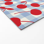 Red Cherries & Baby Blue Gingham Welcome Mat Gallery Image 2