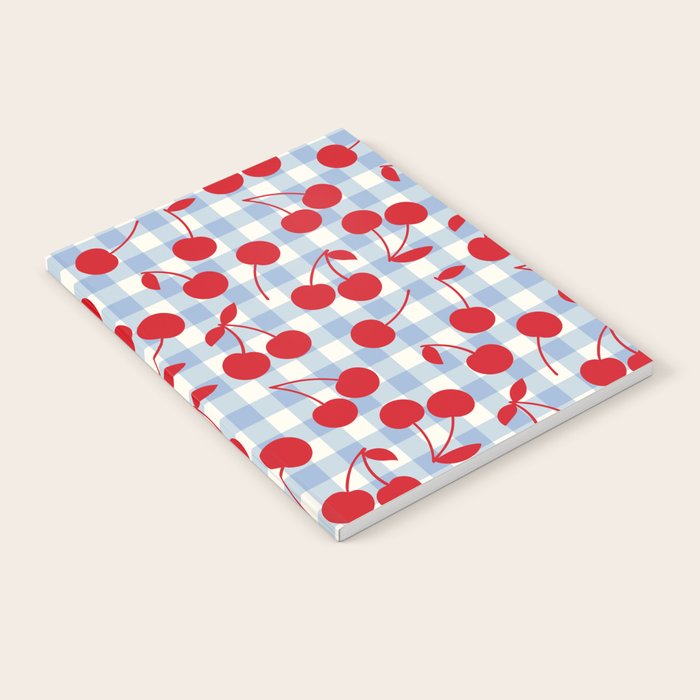 Red Cherries & Baby Blue Gingham Notebook Gallery Image 2
