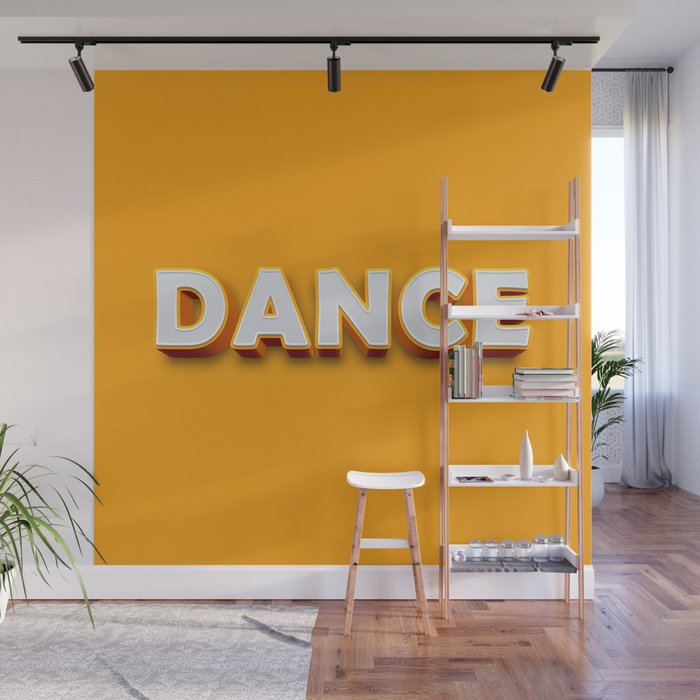 Dance 3D typography Wall Mural Gallery Image 1