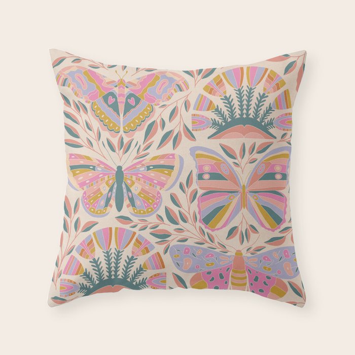Colorful Butterflies - Art Print Throw Pillow Gallery Image 6