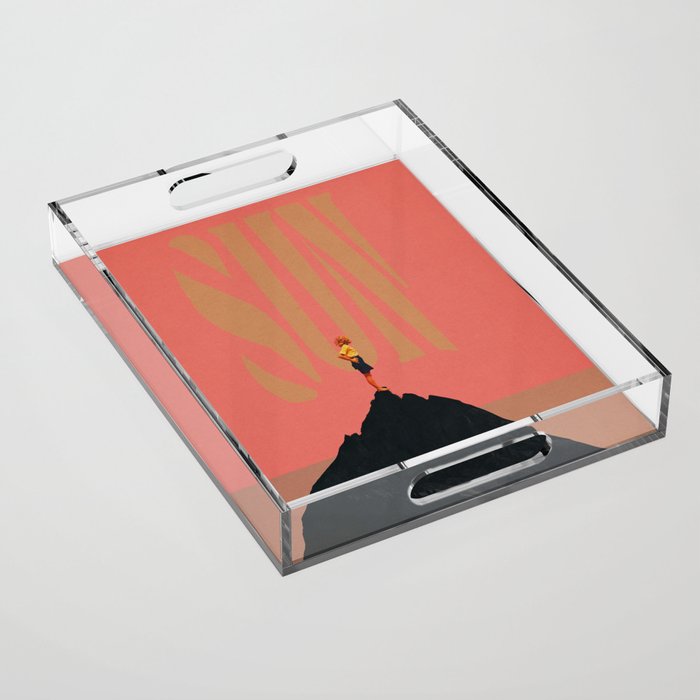 Pink Summer Sun Acrylic Tray Gallery Image 1