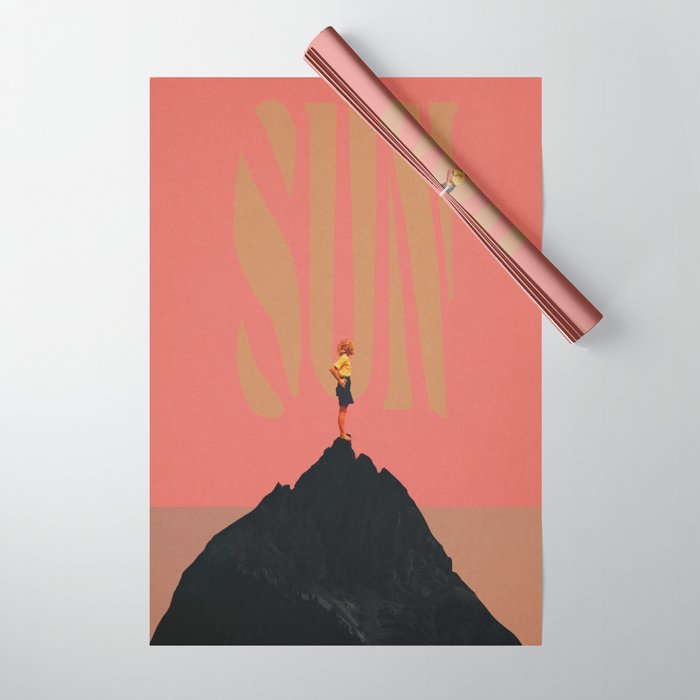 Pink Summer Sun Wrapping Paper Gallery Image 1