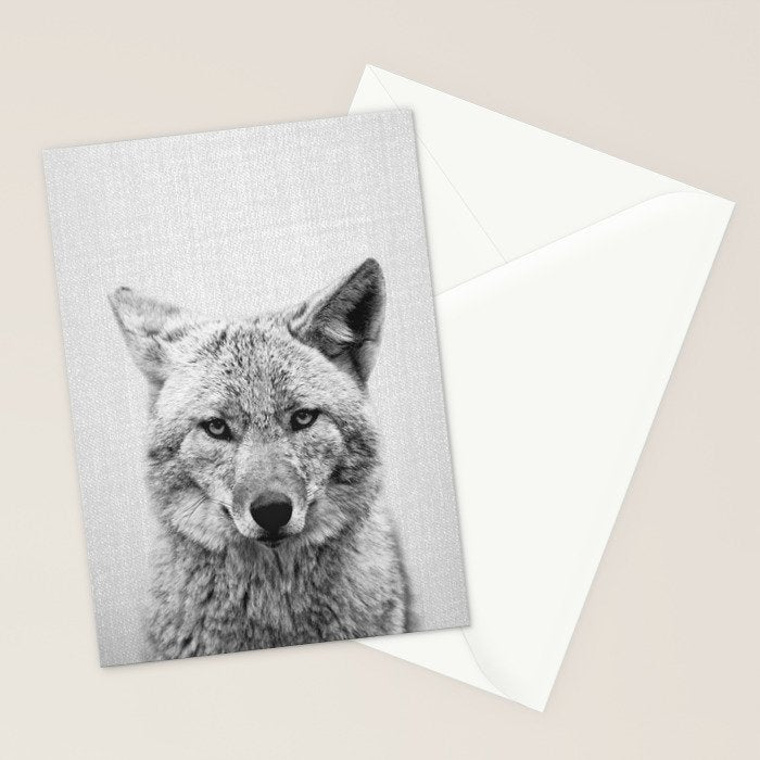 Coyote - Black & White Stationery Card Gallery Image 2