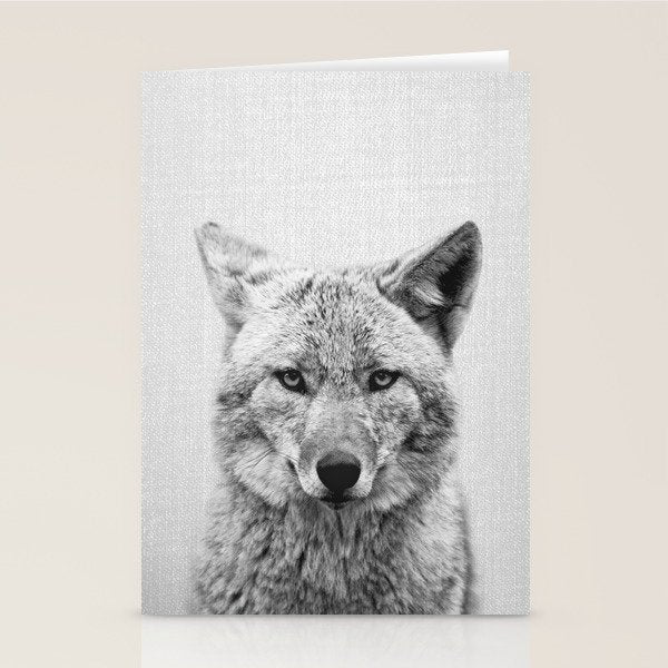 Coyote - Black & White Stationery Card Gallery Image 1