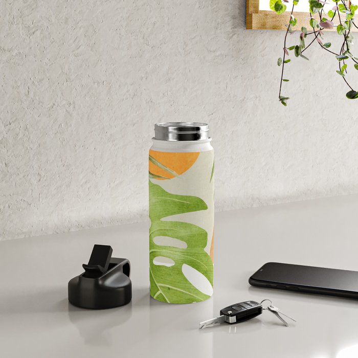 Abstract Art Tropical Leaves 20 Water Bottle Gallery Image 4