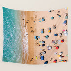 People On Algarve Beach In Portugal, Drone Photography, Aerial Photo, Ocean Wall Art Print Wall Tapestry Gallery Image 4