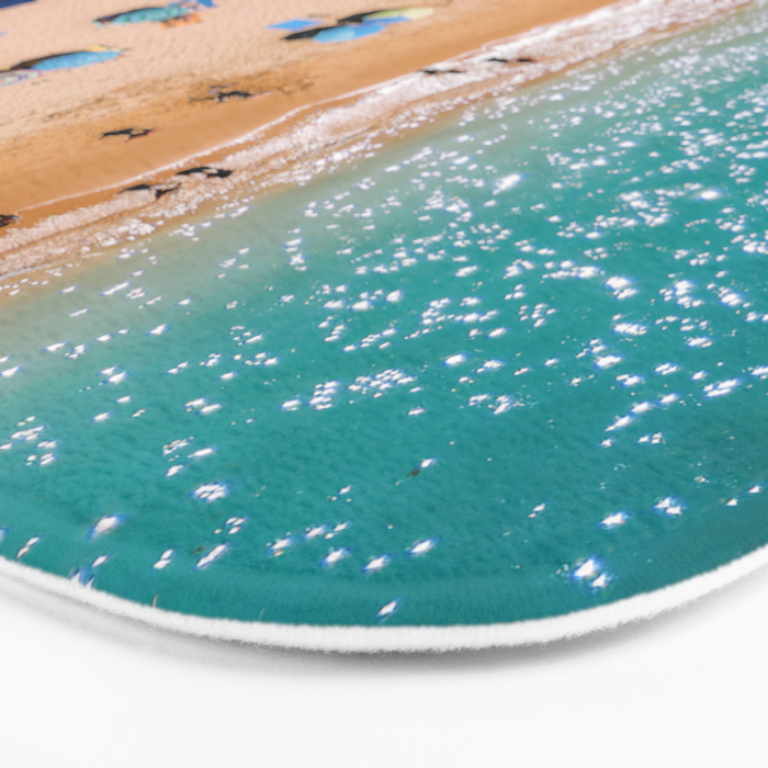 People On Algarve Beach In Portugal, Drone Photography, Aerial Photo, Ocean Wall Art Print Bath Mat Gallery Image 3