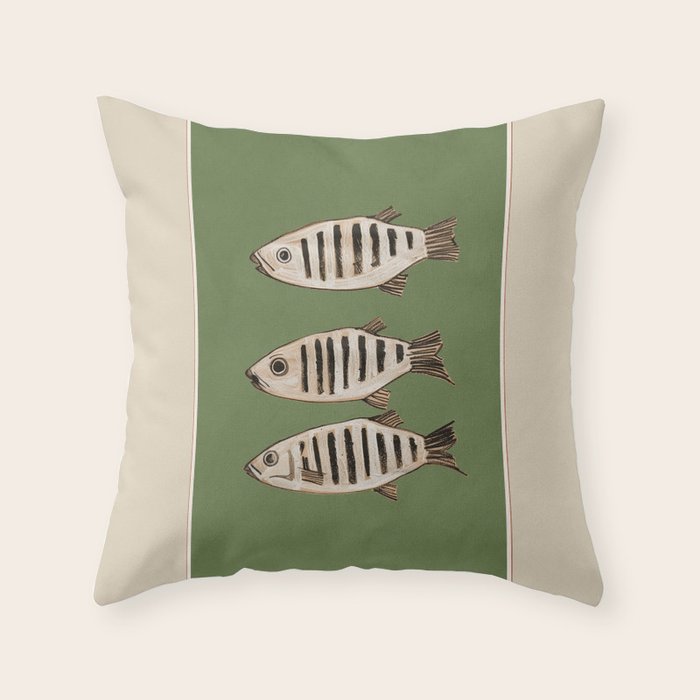 Abstract Fish Study II Throw Pillow Gallery Image 1