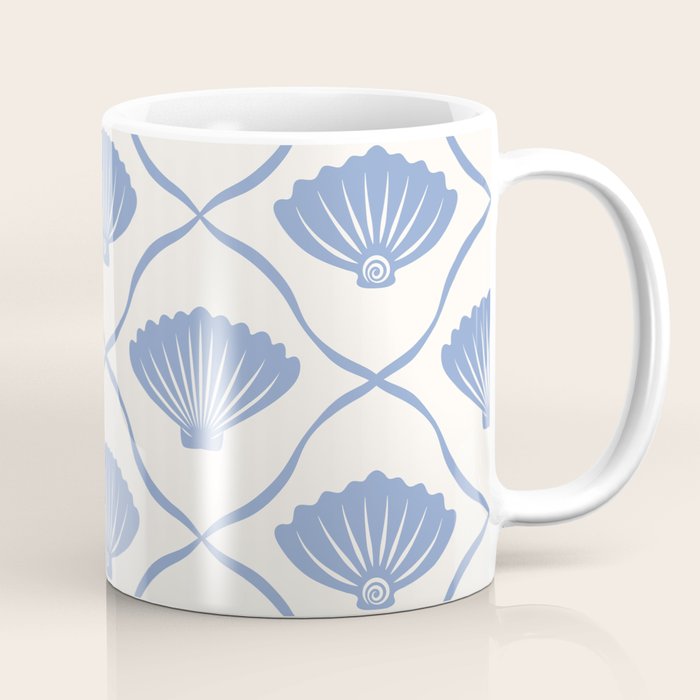 Coastal Ocean Blue Seashells Coffee Mug Gallery Image 1