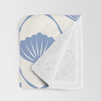 Coastal Ocean Blue Seashells Throw Blanket Gallery Image 3