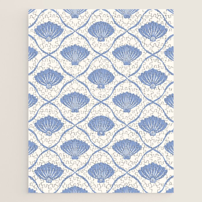 Coastal Ocean Blue Seashells Jigsaw Puzzle Gallery Image 1