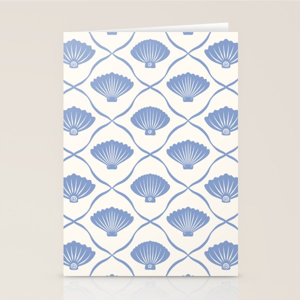 Coastal Ocean Blue Seashells Stationery Card Gallery Image 2