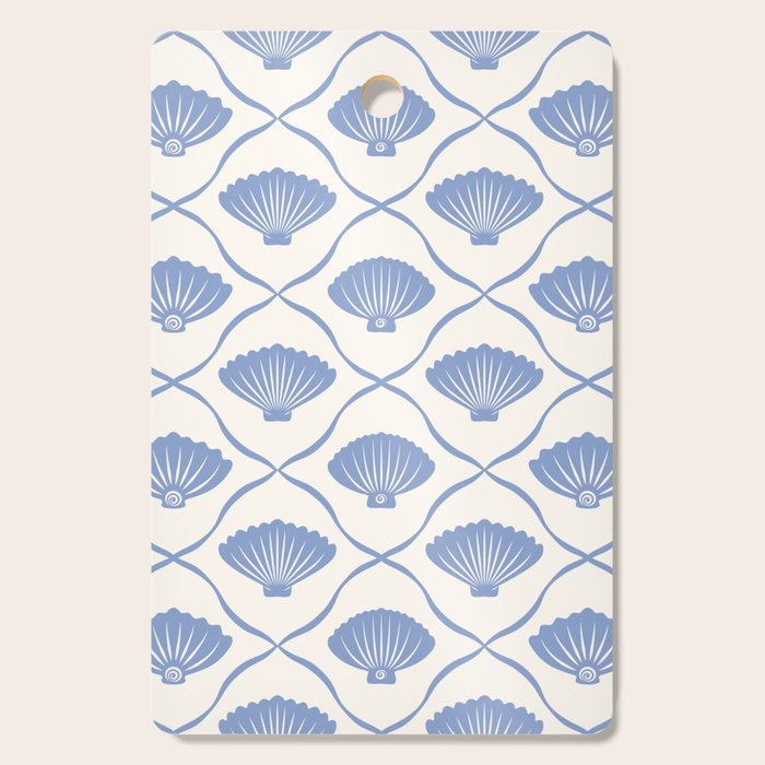 Coastal Ocean Blue Seashells Cutting Board Gallery Image 1