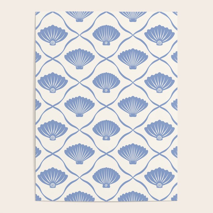 Coastal Ocean Blue Seashells Poster Gallery Image 4