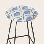 Coastal Ocean Blue Seashells Stool Gallery Image 2