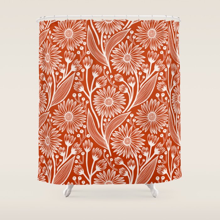 Rust Coneflowers Shower Curtain Gallery Image 1