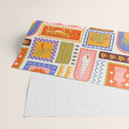 Vintage tropical summer patchwork tapestry pattern Wrapping Paper Gallery Image 2
