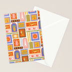 Vintage tropical summer patchwork tapestry pattern Stationery Card Gallery Image 2