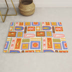 Vintage tropical summer patchwork tapestry pattern Rug Gallery Image 1