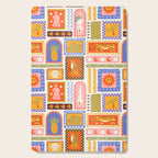 Vintage tropical summer patchwork tapestry pattern Cutting Board Gallery Image 1