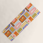Vintage tropical summer patchwork tapestry pattern Yoga Mat Gallery Image 1