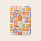 Vintage tropical summer patchwork tapestry pattern Bath Mat Gallery Image 1