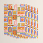 Vintage tropical summer patchwork tapestry pattern Wrapping Paper Gallery Image 3