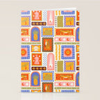 Vintage tropical summer patchwork tapestry pattern Stationery Card Gallery Image 2