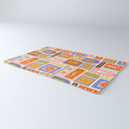 Vintage tropical summer patchwork tapestry pattern Rug Gallery Image 3