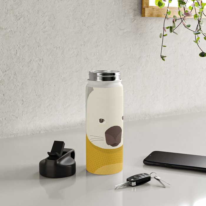 Whimsy Wombat, Animal Portrait Water Bottle Gallery Image 4