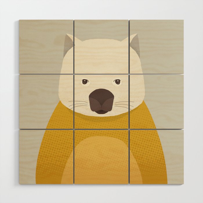 Whimsy Wombat, Animal Portrait Wood Wall Art Gallery Image 1