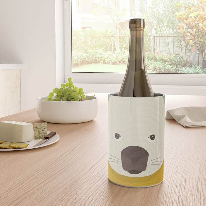 Whimsy Wombat, Animal Portrait Wine Chiller Gallery Image 4